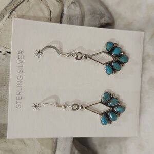 "NEW" Sterling Silver Turquoise Dangle Earrings